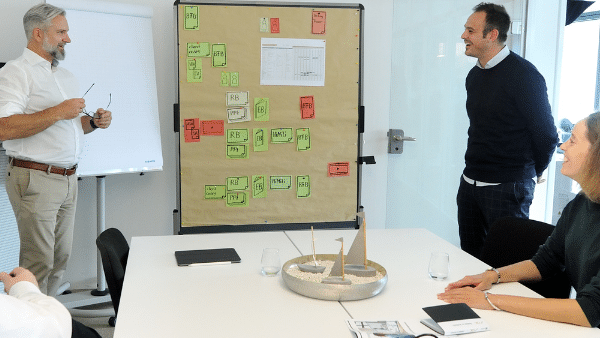 Fotoshooting benefitIMPACT Team bei der Projektplanung